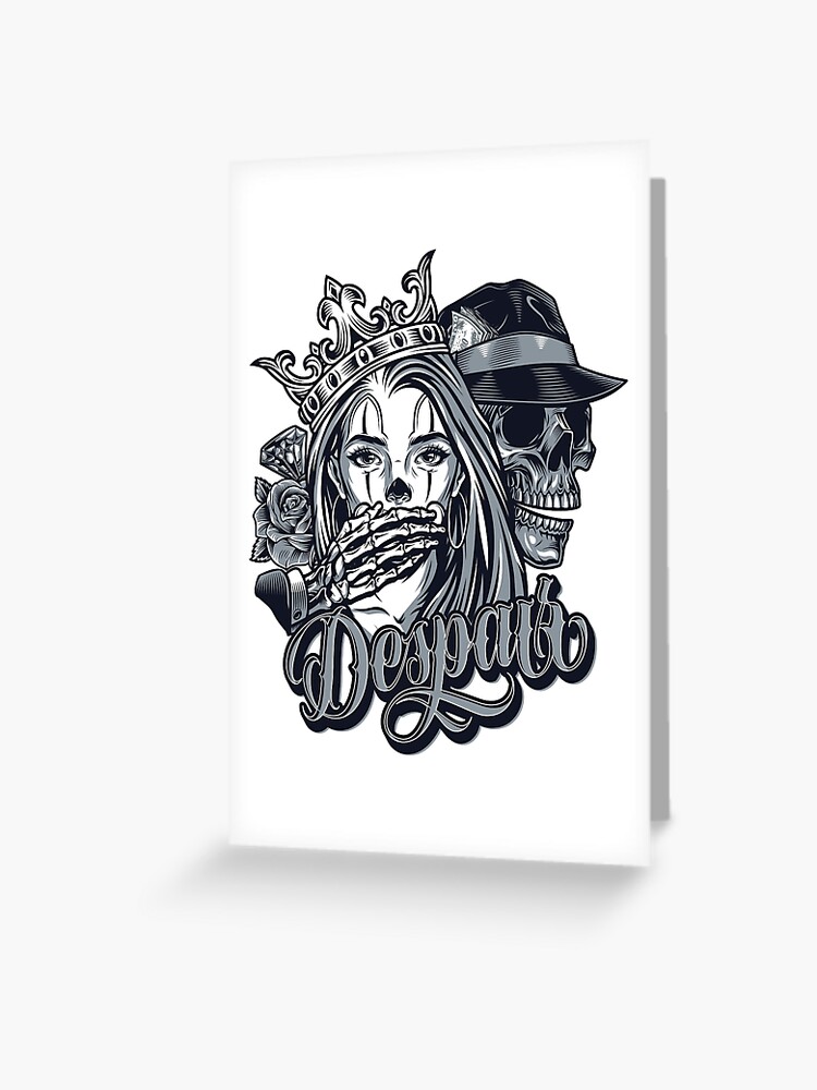 Vintage Chicano Style Tattoo Greeting Card By Gerodev Redbubble