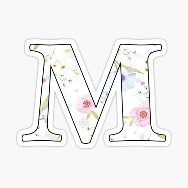 Letter M Old English Text on White Background Classic Round Sticker