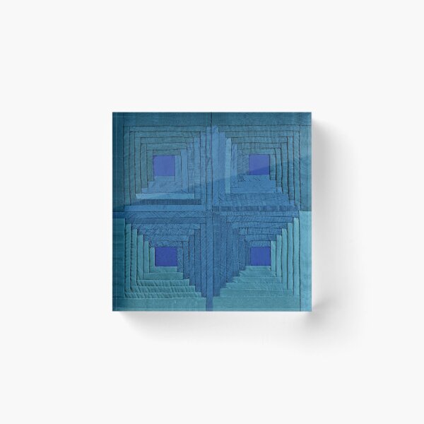 Item preview, Antique Log Cabin Quilt Block Artwork. designed and sold by FuzzyHoney.