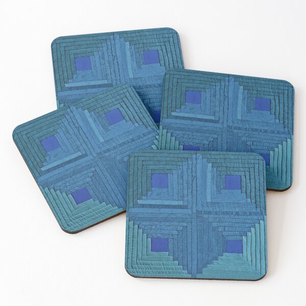 Item preview, Antique Log Cabin Quilt Block Artwork. designed and sold by FuzzyHoney.