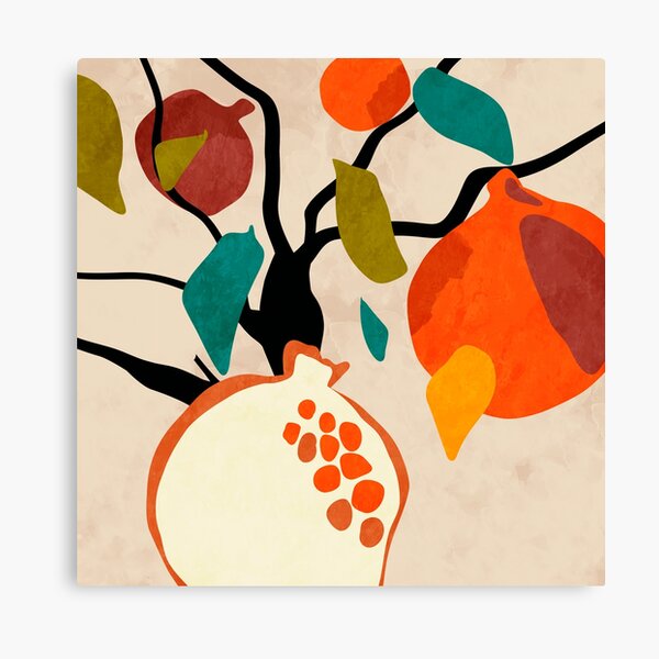Granatapfelbaum illustration minimal Leinwanddruck