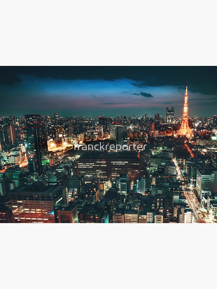 Tokyo Skyline At Night Sticker For Sale By Franckreporter Redbubble