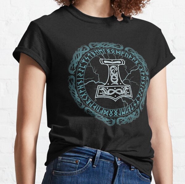 Mjölnir Hammer of Thor Runes Classic T-Shirt