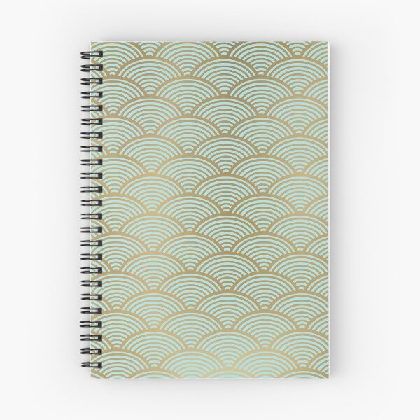 Item preview, Seigaiha, Japanese Wave Crest Pattern, Mint Green and Gold designed and sold by meggydesigns.