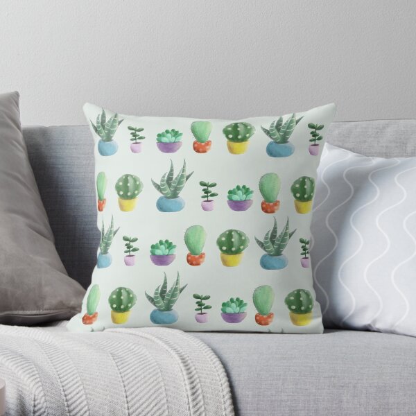 cute cacti Throw Pillow