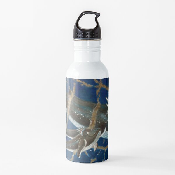 Mother Whale and her Baby in Lapis Lazuli Sea Water Bottle