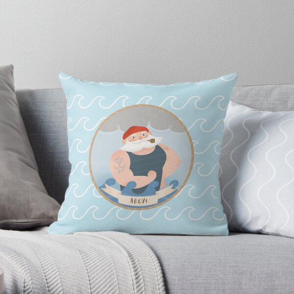 Ahoy Old Sailor Throw Pillow