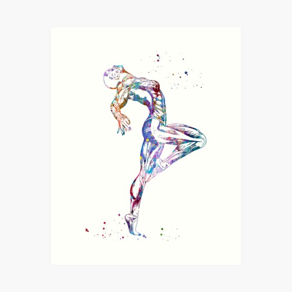 Woman Muscle Anatomy Dance Pose Art Print