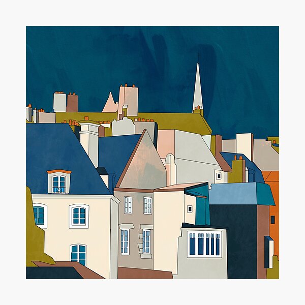 Frankreich Bretagne Saint Malo in blau Fotodruck
