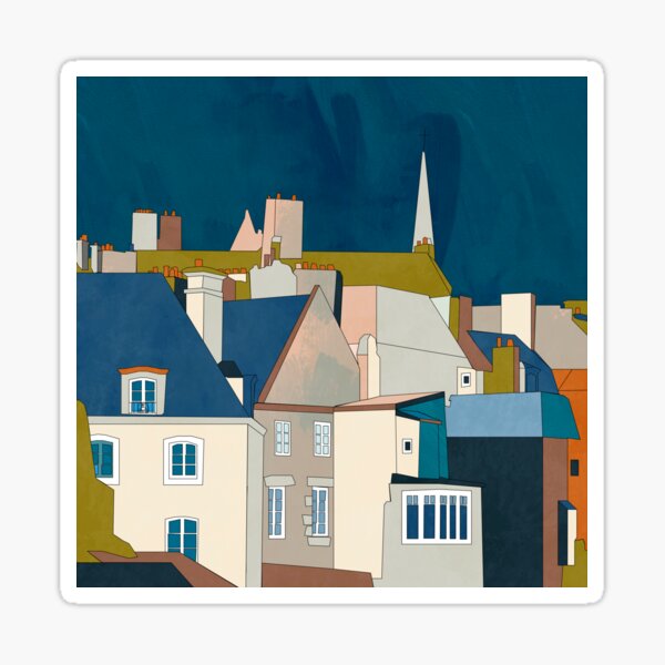 Frankreich Bretagne Saint Malo in blau Sticker