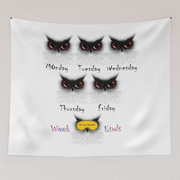 Item preview, Days of the week Irritable Owl Syndrome Design T-Shirt designed and sold by WG-Factory.
