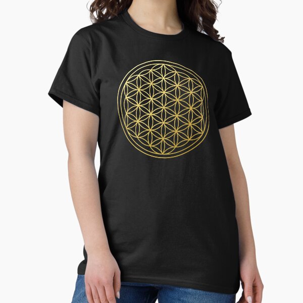 Item preview, The Flower Of Life gold mandala sacred geometry spiritual protection symbol designed and sold by Michallandsberg.
