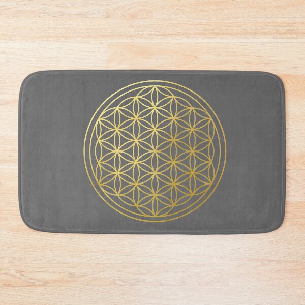 Item preview, The Flower Of Life gold mandala sacred geometry spiritual protection symbol designed and sold by Michallandsberg.