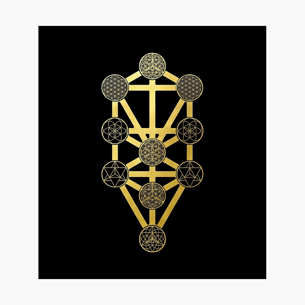 The Tree Of Life Kabbalah Gold Sacred Geometry Judaism Protection Symbol Sticker Vinyl Bumper Sticker Decal Waterproof 5