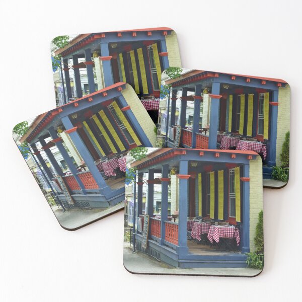 Item preview, Cold Springs NY - Outdoor Cafe with Checkered Tablecloths designed and sold by Susan Savad.