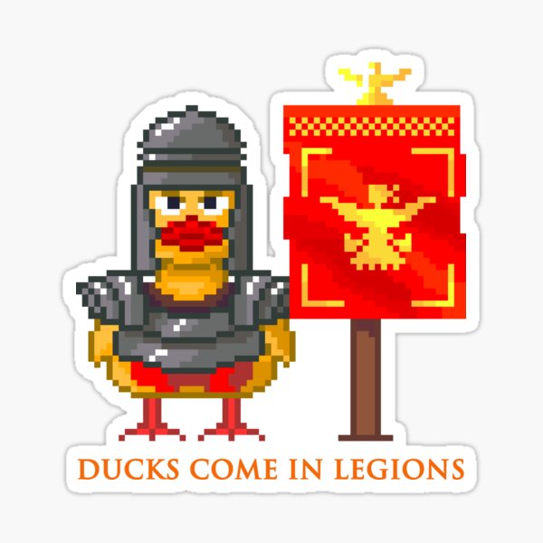 Ducks come in legions Sticker