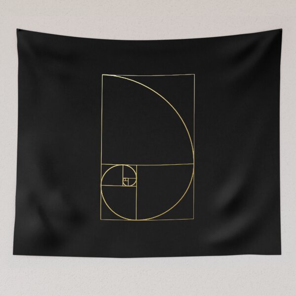 Item preview, Fibonacci Golden Ratio gold spiral sacred geometry sequence science code phi designed and sold by Michallandsberg.