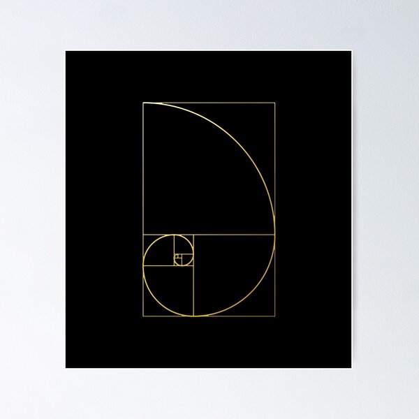 Item preview, Fibonacci Golden Ratio gold spiral sacred geometry sequence science code phi designed and sold by Michallandsberg.