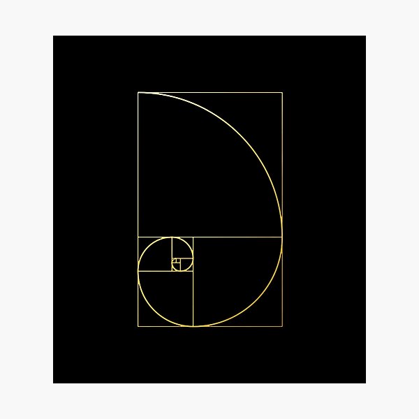 Item preview, Fibonacci Golden Ratio gold spiral sacred geometry sequence science code phi designed and sold by Michallandsberg.