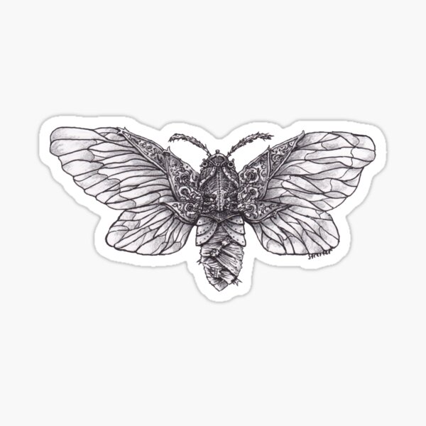 Steampunk Moth Sticker