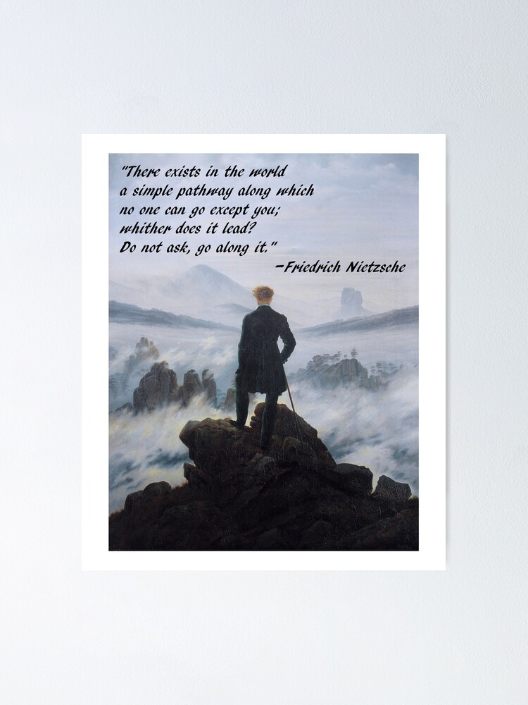 Poster Nietzsche Citation Sur Le Sens Les Chemins Le Mode De Vie Le Destin Par Vinnertype Redbubble