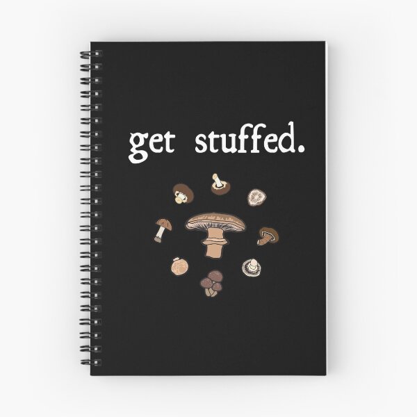 Item preview, get stuffed. (mushrooms) <white text> designed and sold by JoyVick.
