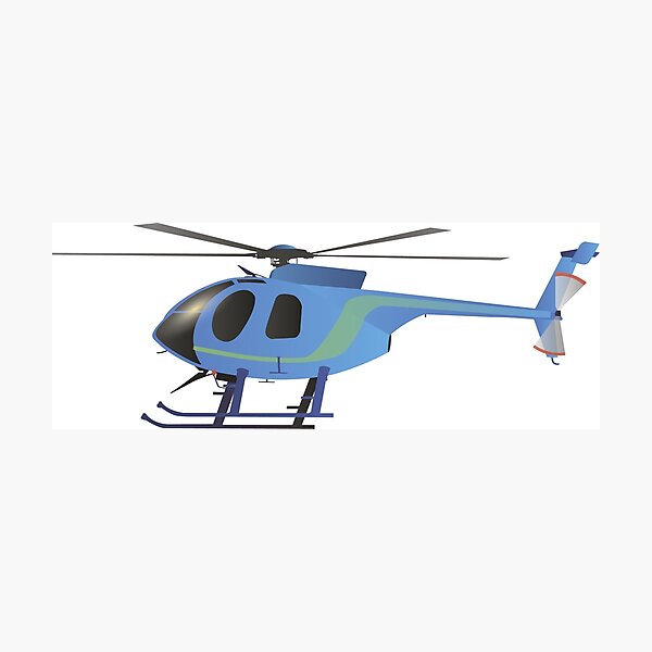 "Light Blue Helicopter" Photographic Print for Sale by NorseTech