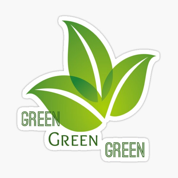 Green leaf design by Intus international Sticker