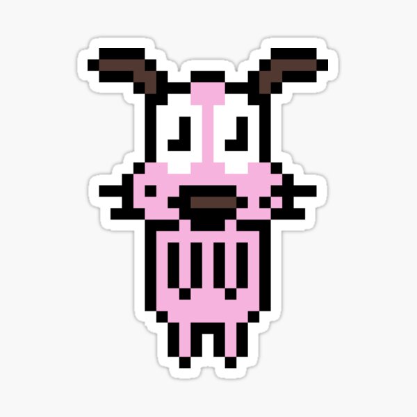 Courage The Pixelated Dog Sticker