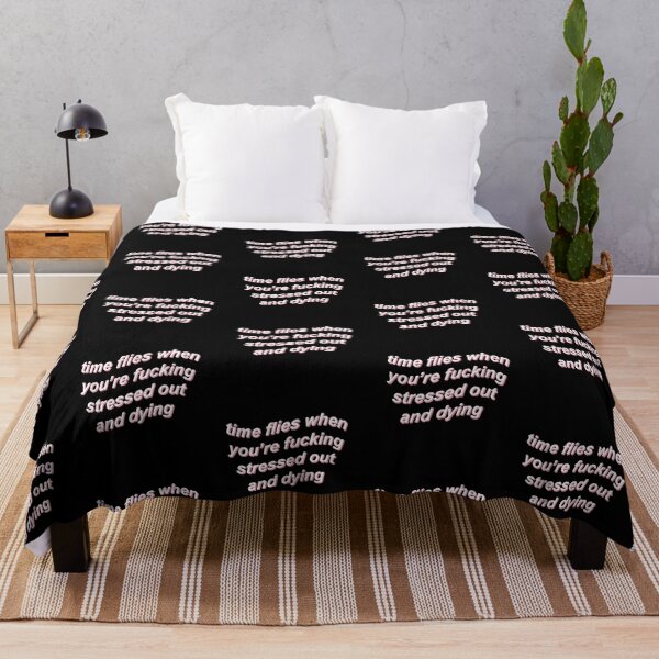 Item preview, Time flies when you're fucking stressed out and dying (Black) designed and sold by KawaiiCaps.