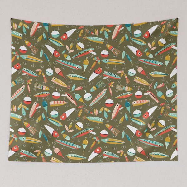 Item preview, Fishing Lures Green designed and sold by Allison Romero Design.