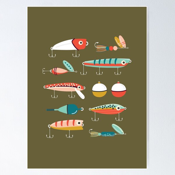 Fishing Lures Poster for Sale by allisonrdesign