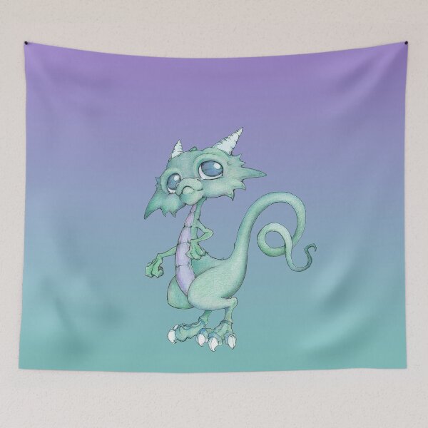 Item preview, Silly Blue Green Dragon designed and sold by bittybiteyones.