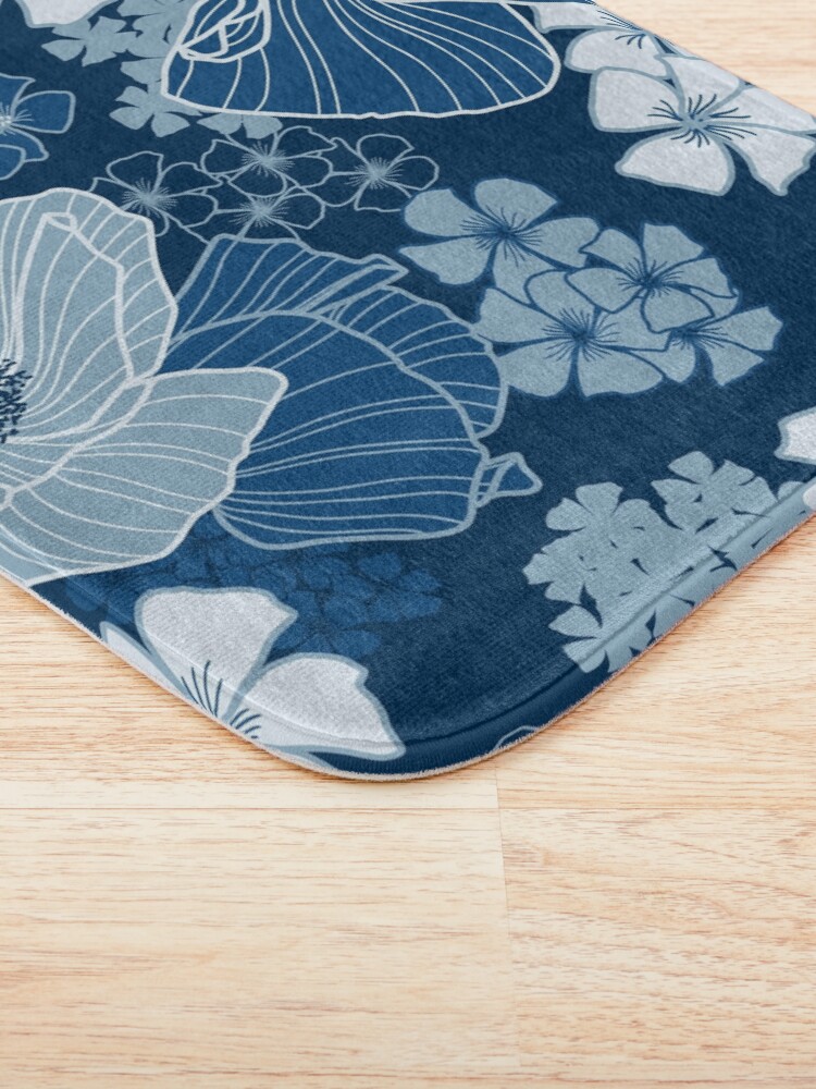 Alternate view of Classic Blue Poppies Bath Mat
