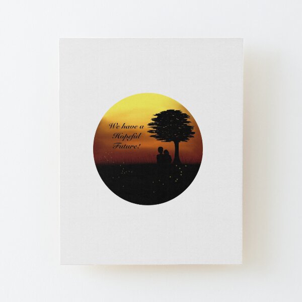 Romantic sunset silhouette Wood Mounted Print