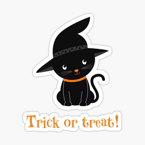 trick or treat cat Sticker