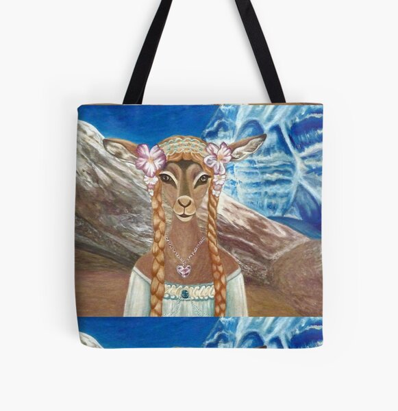 Lady Impala in Tibet's Mount Kailash All Over Print Tote Bag