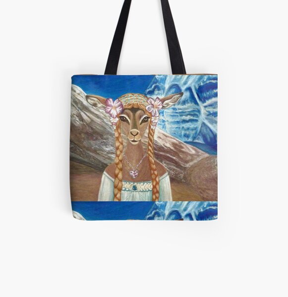 Lady Impala in Tibet's Mount Kailash All Over Print Tote Bag