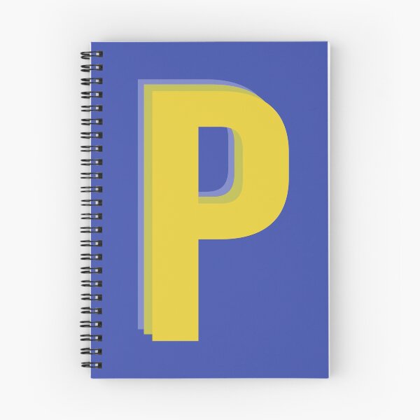 Artikelvorschau, Buchstabe P-Anfangsmonogrammmuster in Gelb und Blau entworfen und verkauft von JuneJournal.