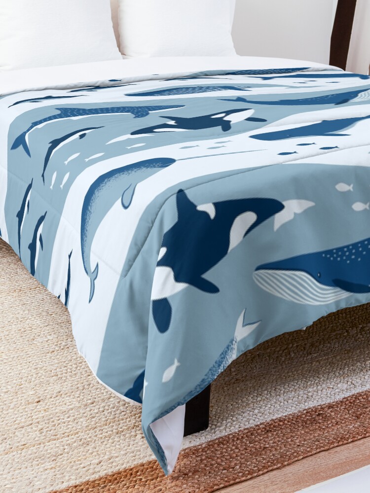 Alternate view of Whale Songs in Blue Waves Comforter