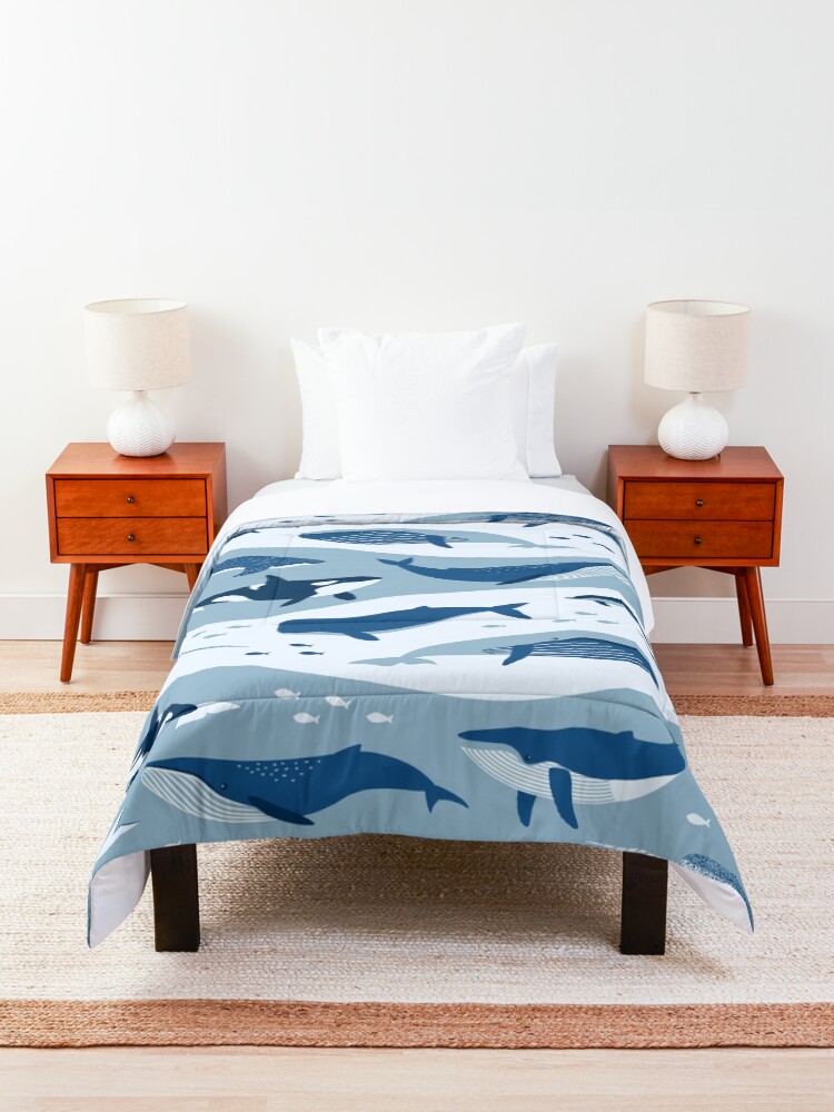 Alternate view of Whale Songs in Blue Waves Comforter