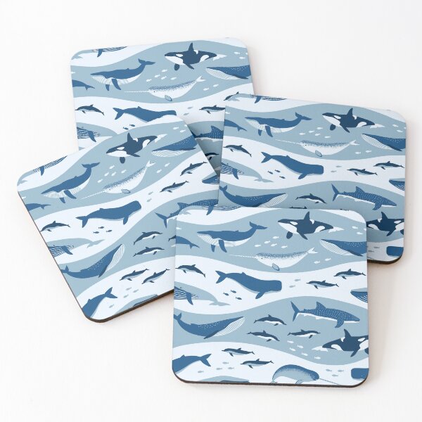 Aperçu de l'œuvre Chants de baleine dans les vagues bleues créée et vendue par nadyanadya.
