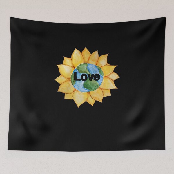 Item preview, LOVE Earth sunflower designed and sold by FrictionMaxxing.