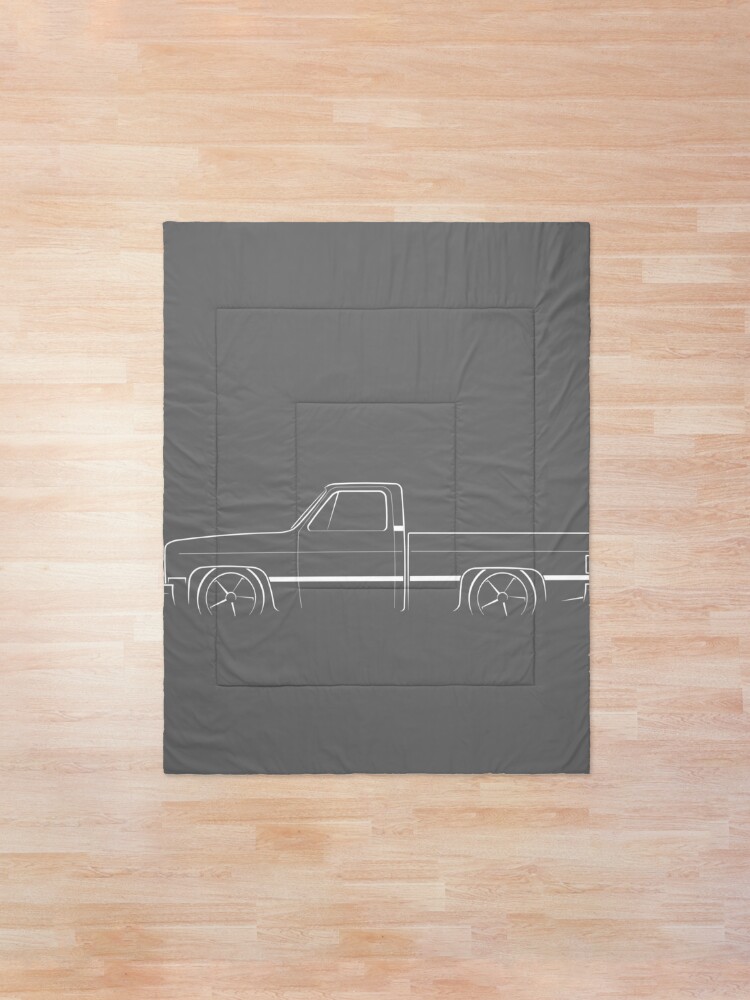 Alternate view of 1987 C-10 Silverado - profile stencil, white Comforter