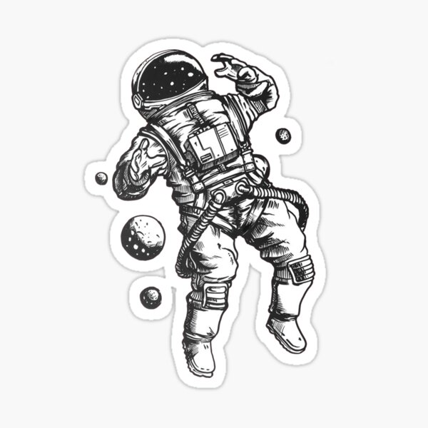 tatuaje de astronauta sencillo