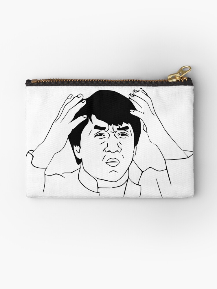 Wtf Jackie Chan Meme Zipper Pouch By Tomwf Redbubble