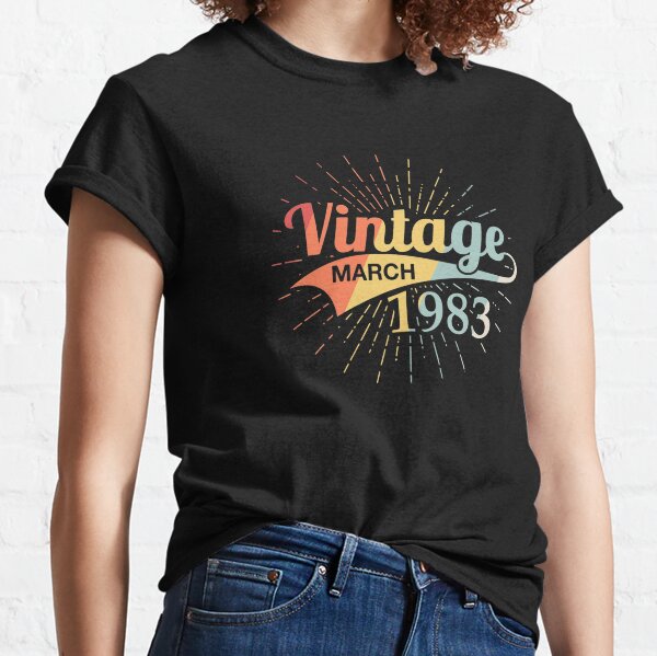 1983 Birthday Vintage T-shirt Design Vector Download