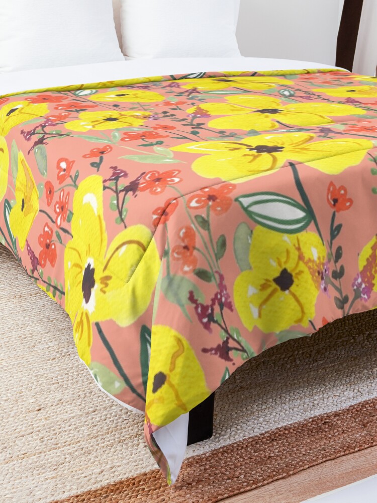 Alternative Ansicht von Gelbe Wiesen Blumen Tagesdecke