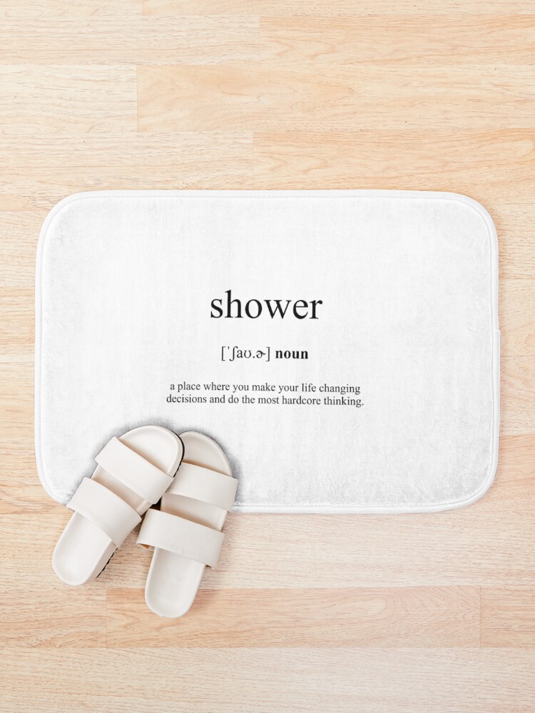 "Shower Definition Dictionary Collection" Bath Mat for Sale by