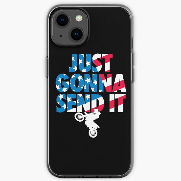 Je vais juste l'envoyer Motocross drapeau américain Coque souple iPhone